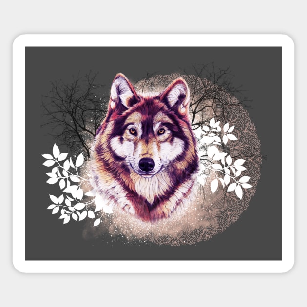 Wolf in winter Magnet by Patrizia Donaera Illustration